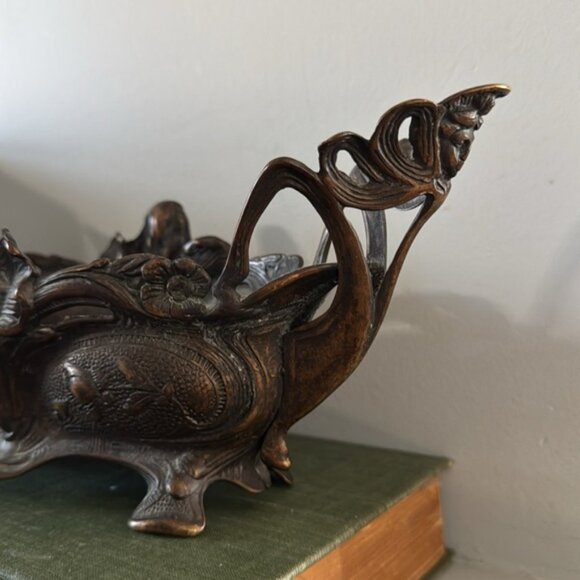 Antique High Quality French Bronze Jardiniere Art Deco Planter Centerpiece - Picture 3 of 12